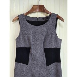 The Limited Dress Womens 8 Gray Black Colorblock Tweed Sleeveless Sheath Career